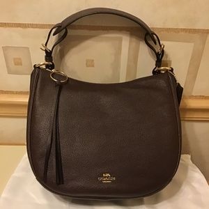 Brand New Coach Dark Maroon Leather Shoulder Bag